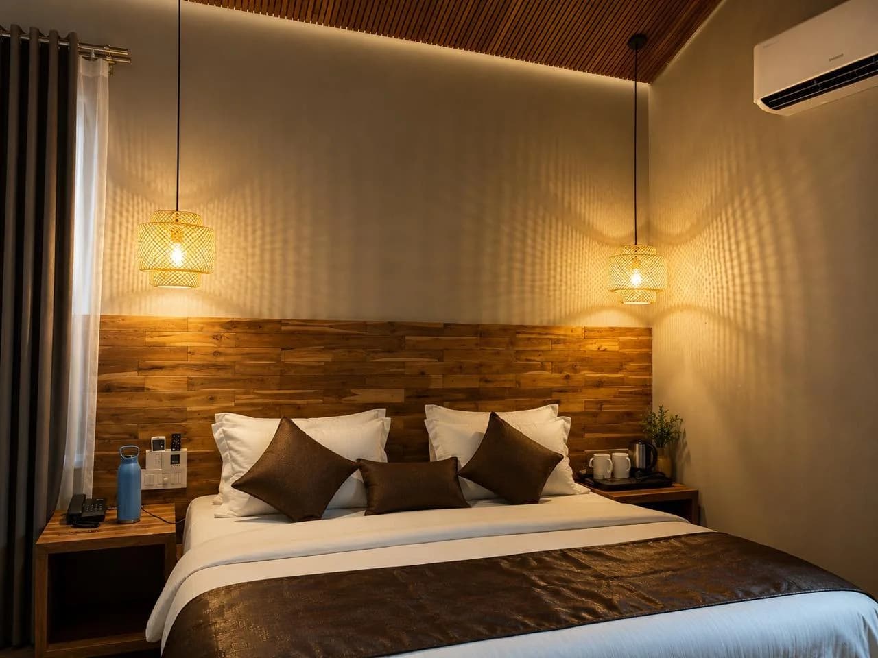 Forest cottage room with sitting area